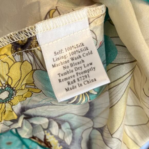 Johnny Was 100% Silk Floral Sleeveless Dress Size Small - Picture 6 of 8